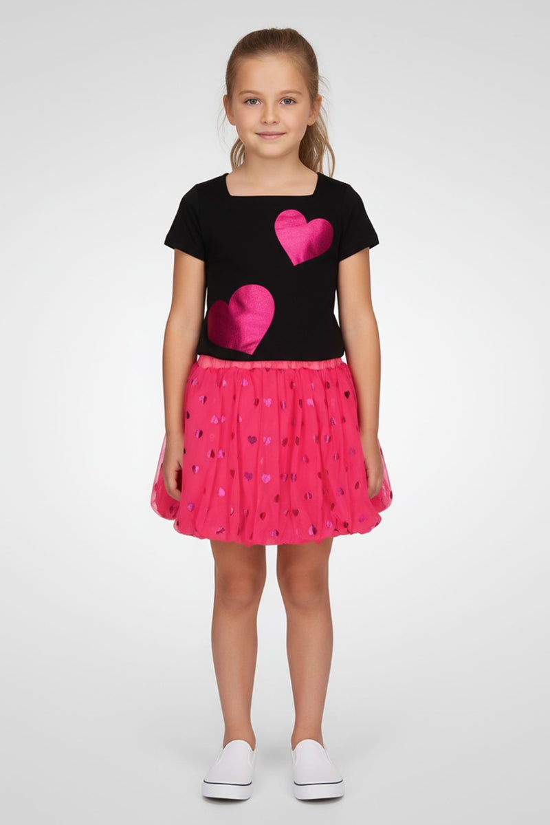 Freestyle طقم بنات أطفال مكون من قطعتين بتصميم جرافيكي، متعدد الألوان - Image 1